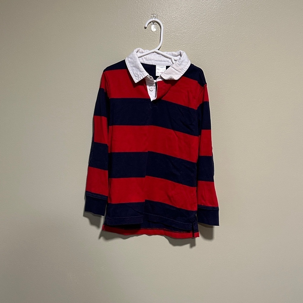 Hannah Anderson Boys Long Sleeve Polo Top Size 6-7